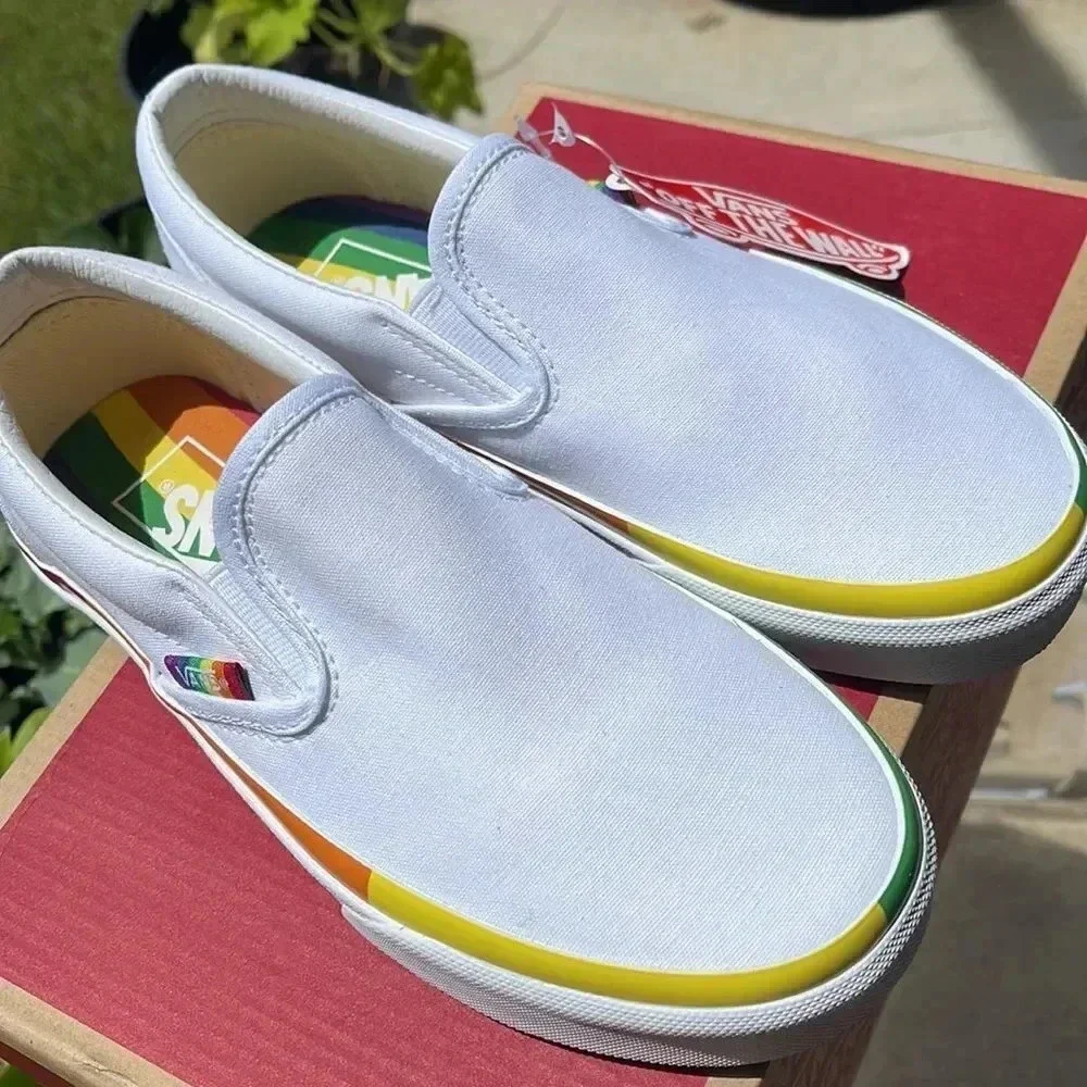White Vans with Rainbow piping - Picture 4 of 13